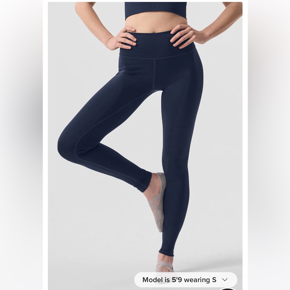 Alo Yoga High-Waist Airlift Legging, Navy, Full Length, Size Small